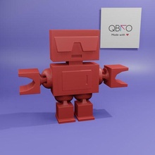 flexi cool robot game flexible stl stlfile christmas bot robotic qbko qbko3d 3ddesign articulated 3d print model - Mito3D