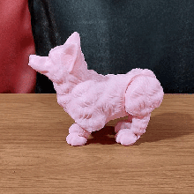 flexi corgi - articulated flexy print place art articulating flexible link toy fidget supports cute dog animal pet fluffy derp adorable mysticsaige mysticsaigearts 3d print model - Mito3D