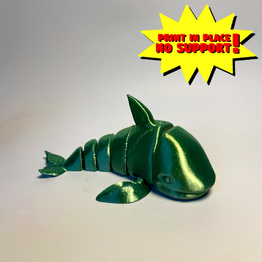 flexi cute orca articulated flexible dolphin shark fish toy gadget 3D print model - Mito3D
