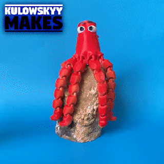 flessibile carina print in place polpo articolato calamaro animale giocattolo agitarsi Stampa posto collegamento collegamenti 3d print model - Mito3D