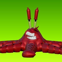 flexi don articulated crab game art toy animal man keychain 3d print spongebob 3d print model - Mito3D