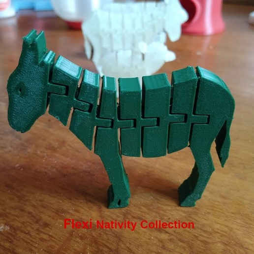 flexi asino - presepe collezione di betlemme casa jannie l'asino scena della natività arredamento la decorazione natale 3D print model - Mito3D