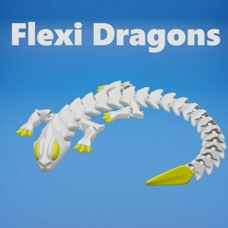 flexi dragon articulated print-in-place 04 print place art toy animal snake 3d print model - Mito3D