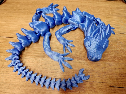 flexi dragon c1 flexy toy articulated print in place fantasy nosupports 3d print model - Mito3D