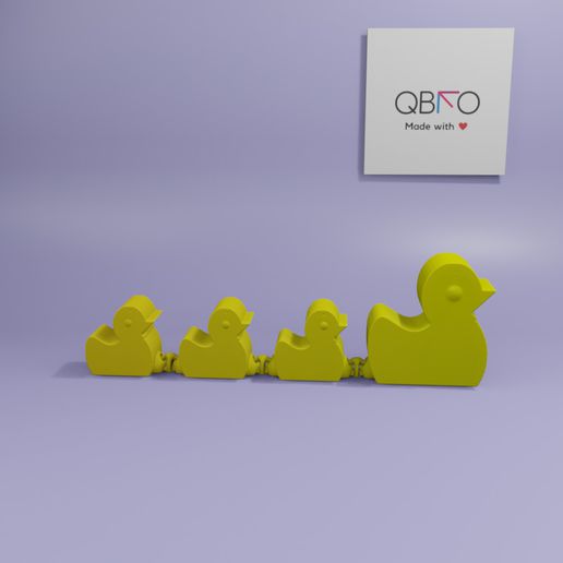 flexi ducky chain flexible stl stlfile christmas duck duckling ducks articulated 3D print model - Mito3D
