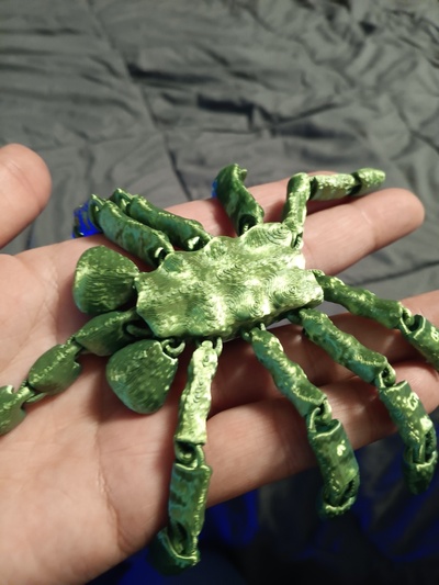 flexi facehugger - print in place fidget toy higher texture version articulated xenomorph art games puzzle ender 3 animal alien movie desk dragon halloween 3d print model - Mito3D