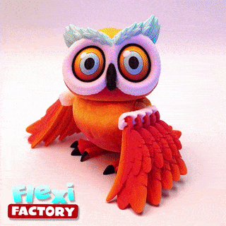 flexi factory owl flexy flexable linkage link links toy articulated dan daniel sopala bird fidget print place 3d print model - Mito3D