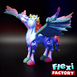 flexi Fabrik Pegasus Einhorn Pferd Alicorn flexy flexibel Verknüpfung Links Spielzeug artikuliert Dan Daniel Sopala zappeln drucken Ort 3d print model - Mito3D