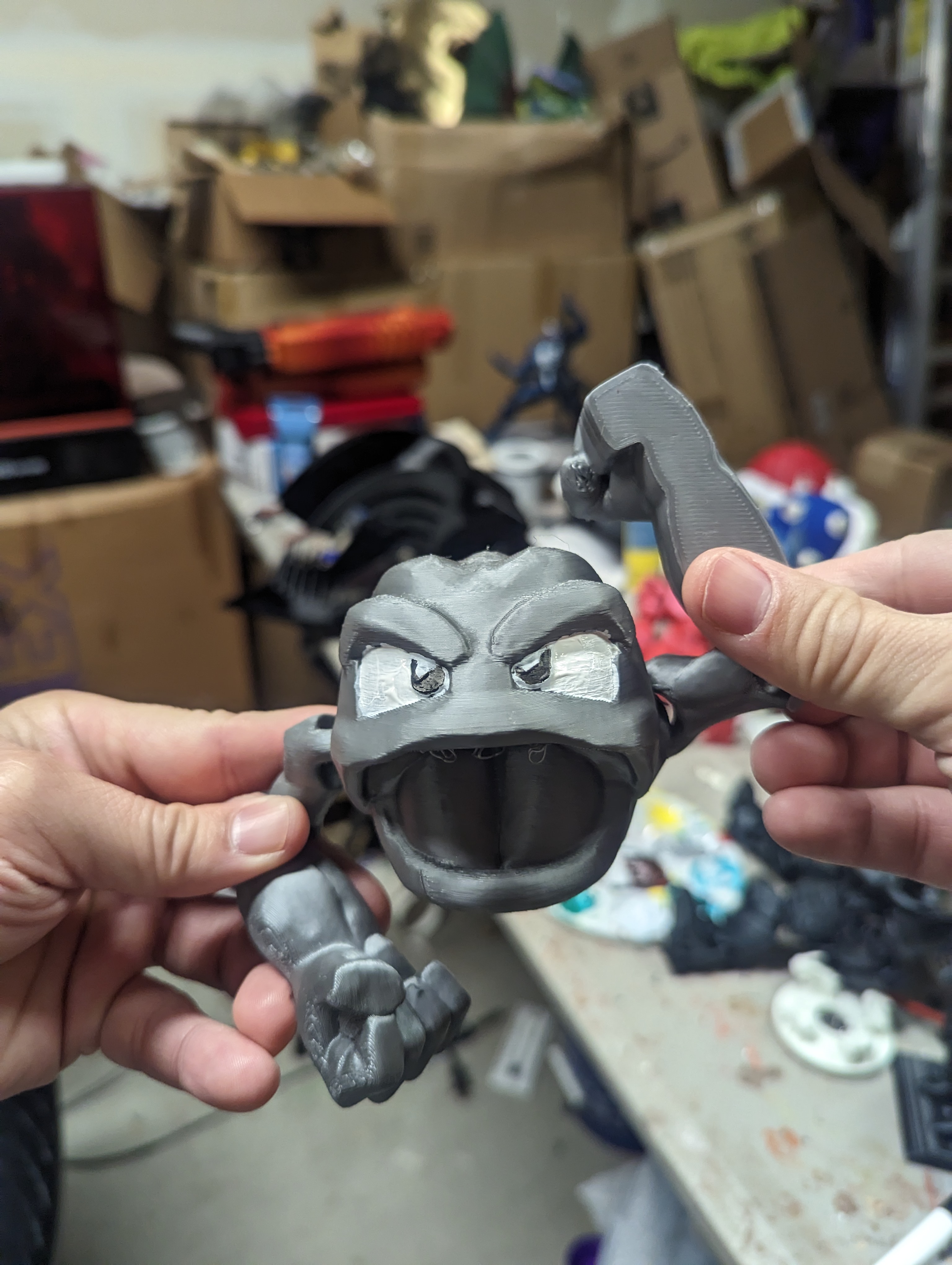 flexi geodude stl juguete Arte impresión sitio lagartija continuar pokemon 3D print model - Mito3D