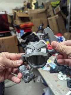 flexi geodude stl juguete Arte impresión sitio lagartija continuar pokemon 3d print model - Mito3D