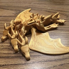 flexi ghidorah juego flexible impresión sitio posable juguete articulado Godzilla mothra nacido monstruo 3d print model - Mito3D
