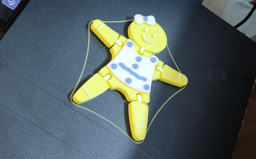 flexi Lebkuchen Mädchen drucken Ort unterstützt Spielzeug artikuliert flexibel Puppe Stück 3d print model - Mito3D