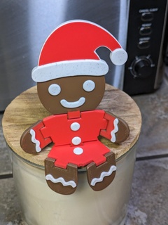 flexi gingerbread santa Home 3d print model - Mito3D