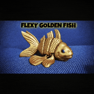flexi golden fish gold sea water ocean scales toy flexy articulated flexible gift swim fin aquarium luck 3d print model - Mito3D