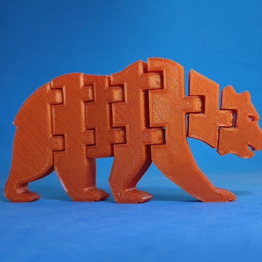 flexi grizzly juego animal articulado articulados flexible juguete de a los animales 3D print model - Mito3D