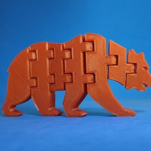 flexi grizzly game animal articulado articulated flexible juguete toy animals 3d print model - Mito3D