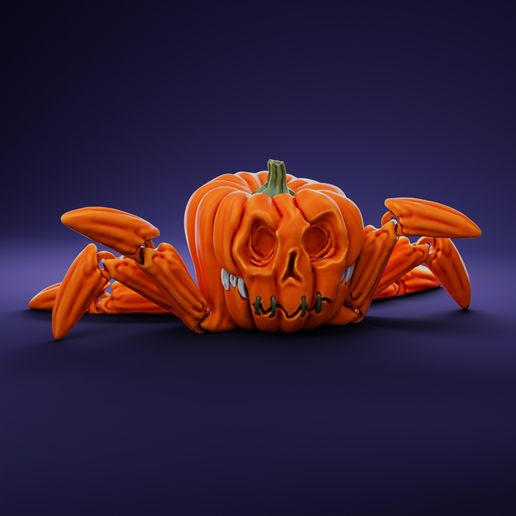 flexi Víspera Santos calabaza print in place Arte articulación animal Siniestro escalofriante miedo monstruo flexible araña juguete tarántula aranha 3D print model - Mito3D