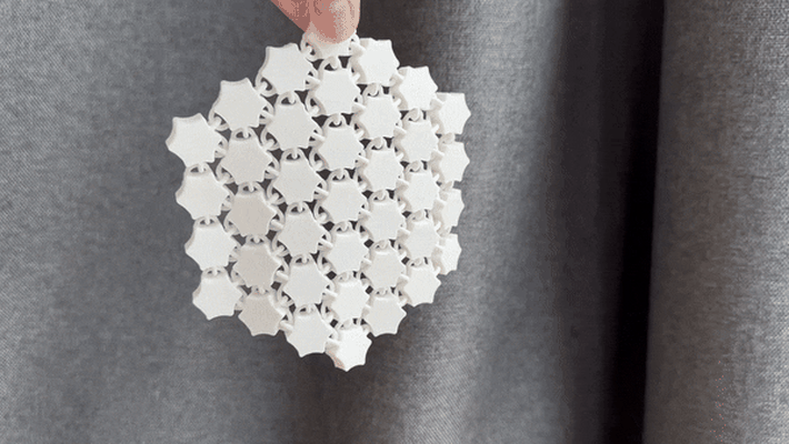 flexi hexagonal coaster home flexible hexagon cup holder stand articulated 3d print model - Mito3D