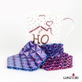 flexi hexagonal coaster mug tea kitchen cup articulate articulating drink glass fabric chain chainmail 3d print model - Mito3D