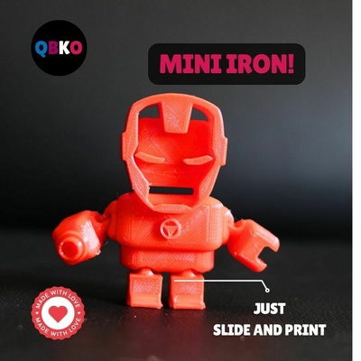flessibile ferro surperhero stampa in posto uomo supereroe giocattolo articolato qnko qbko3d 3d print model - Mito3D