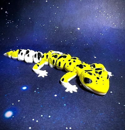 flexi leopardo gecko arte lagarto flexível 3d print model - Mito3D