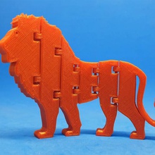 flexi rey león juego animal articulado articulador articulados flexible filamento lámpara articulada a los animales 3d print model - Mito3D