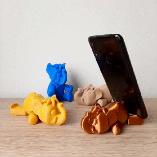 flexi mammoth flexy flexible elephant articulated print-in-place cute animal art office desk phone holder stand 3d print model - Mito3D