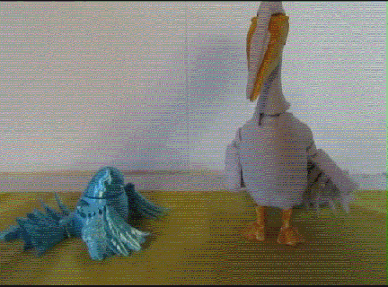 flexi pelican flexi toy fidget toy art toy animal  3d print model - Mito3D