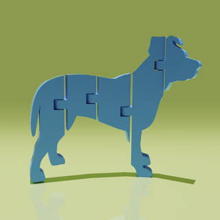 flessibile pitbull americano stafford cane giocattolo bambini 3d print model - Mito3D