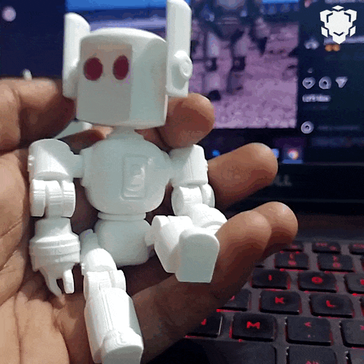 flexi print in place robot a3p droide 01 mecánico flexible estrella guerras mandaloriano máquina impresión sitio apoyo agitarse juguete 3D print model - Mito3D