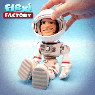 flexi print in place astronaute flexy posable jouet articulé dan Daniel Sopala usine impression endroit année lumière art espace 3d print model - Mito3D