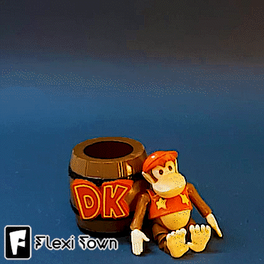 flexi print in place commande kong art flexy âne Jeu nintendo animal articulé jouet impression endroit ville flexible 3D print model - Mito3D