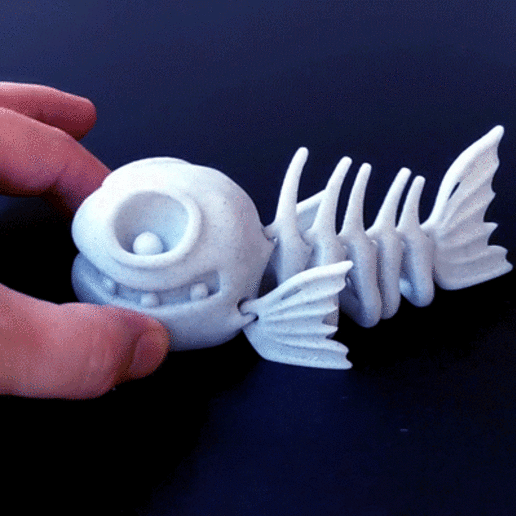 flexi print in place pez Arte flexible sitio impresión posable enlace Enlaces articulado juguete daniel sopala fábrica 3D print model - Mito3D