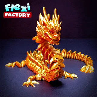 flexi print-in-place imperial dragon flexy toy articulated dan daniel sopala factory print place fantasy fidget 3d print model - Mito3D