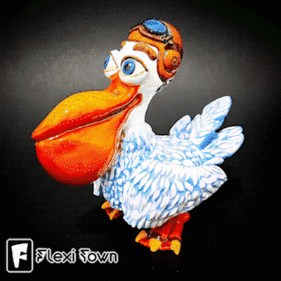 flexi print place pelikan flexy artikuliert vogel tier spiel spielzeug drucken ort 3mf mehrfarbig flexitown 3d print model - Mito3D