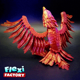 flexi print-in-place phoenix flexy posable toy articulated dan daniel sopala factory print place mythical bird eagle 3d print model - Mito3D