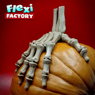flexi print-in-place skeleton hand flexy posable toy articulated dan daniel sopala factory print place halloween decoration 3d print model - Mito3D