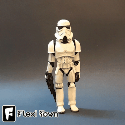 flexi print-in-place stormtrooper free flexy articulated star wars starwars darth vader baby yoda mandalorian mando war toy print in place 3mf multicolor art flexitown 3d print model - Mito3D