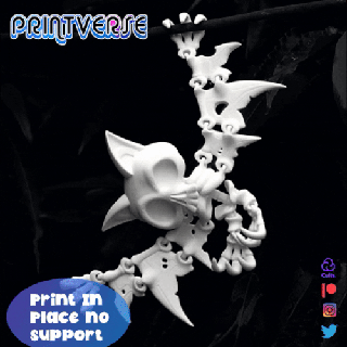 flexi print place skeletal bat dragon pokemon halloween doll spooky stranger gaming articulated mythical sopala fidget spider 3d print model - Mito3D