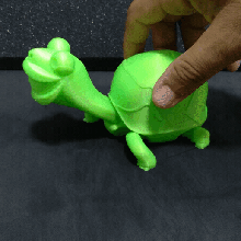 flexi impressão tartaruga Jabuti sorridente animal feliz brinquedo casco 3d print model - Mito3D