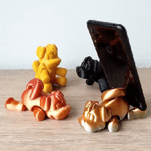 esnek köpek yavrusu gadget mafsallı print in place Şirin hayvan ofis sıra telefon Kulp destek ayakta durmak cep telefonu 3d print model - Mito3D