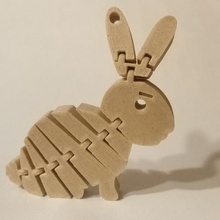 flexi rabbit keychain jewelry articulated rex flexy no support single print keychains 3d print model - Mito3D