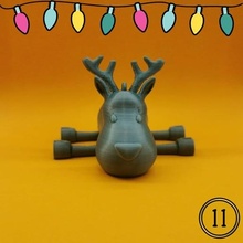 flessibile renna ornamento Natale arte 3d print model - Mito3D