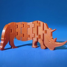 flexi rhino jeu animal articulado articulés flexible jouet animaux 3d print model - Mito3D