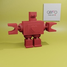 flexi robot love game flexible stl stlfile christmas bot robotic qbko qbko3d 3ddesign articulated 3d print model - Mito3D