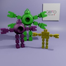 flexi robot pack game flexible stl stlfile christmas bot 3d print model - Mito3D