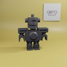 flexi robot protector game flexible stl stlfile christmas bot robotic qbko qbko3d 3ddesign articulated 3d print model - Mito3D
