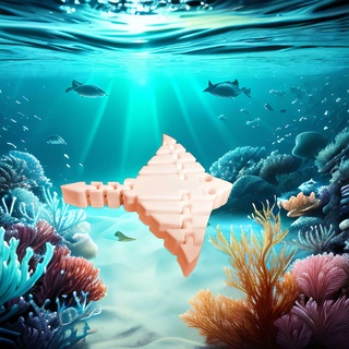 flexi sea creatures - butterfly ray marine life butterfly ray stingray articulated flexi flexible jointed moving toy fish sea creatures ocean animal sea animal  3d print model - Mito3D