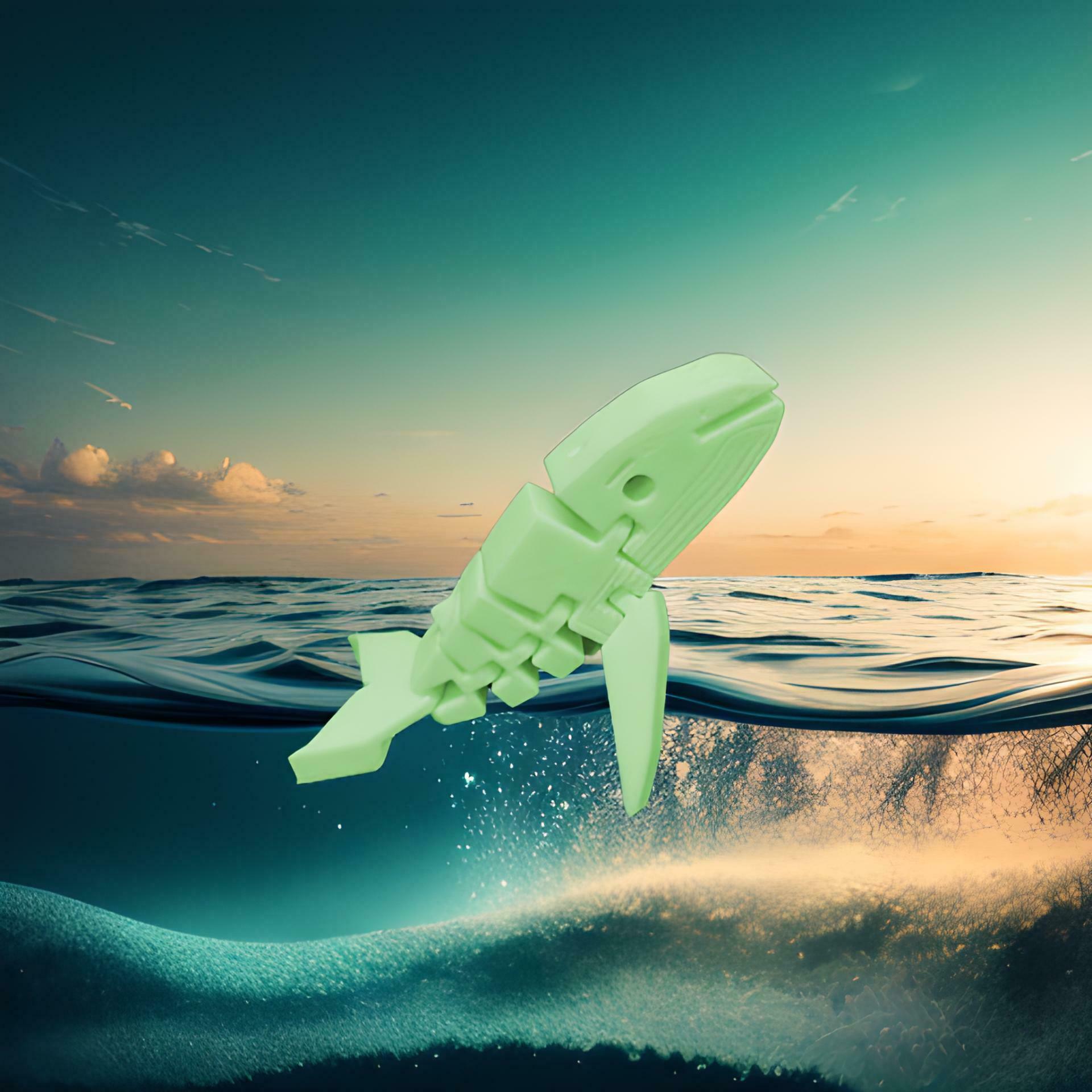 flexi mar criaturas jorobado ballena marina vida articulado flexible Moviente juguete pez Oceano animal 3D print model - Mito3D