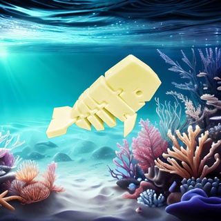 flexi mar criaturas esperma ballena marina vida articulado flexible Moviente juguete pez Oceano animal 3d print model - Mito3D